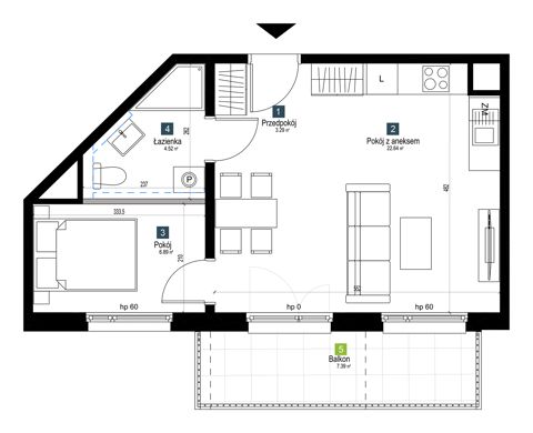 Plan 2 pok. 37m²