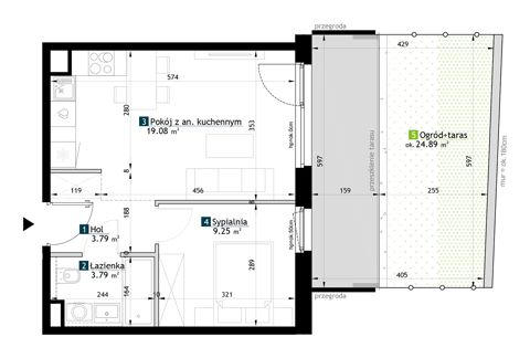 Plan 2 pok. 36m²