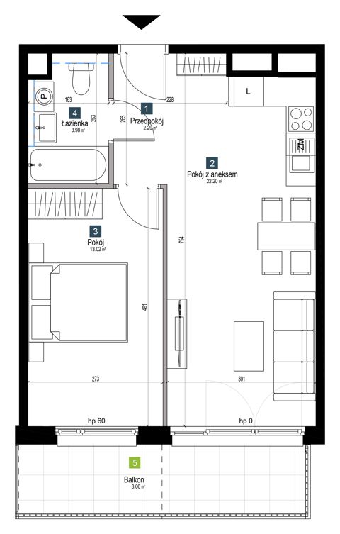 Plan 2 pok. 41m²