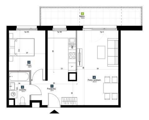 Plan 2 pok. 48m²