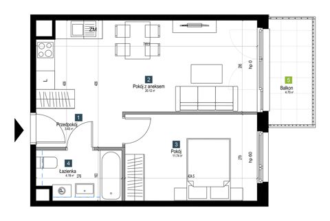 Plan 2 pok. 39m²