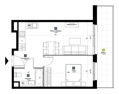 Plan 2 pok. 39m²