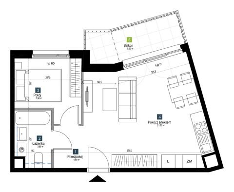 Plan 2 pok. 38m²