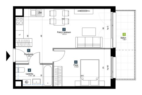 Plan 2 pok. 39m²