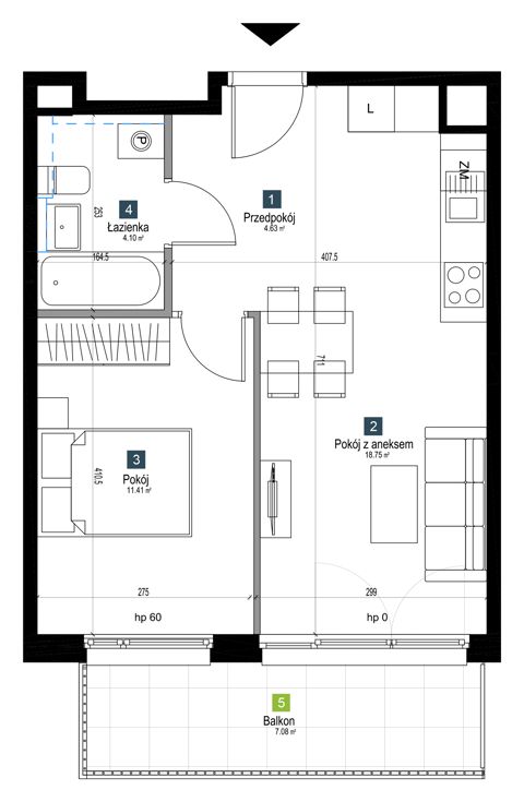 Plan 2 pok. 39m²