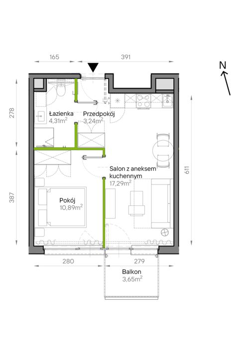Plan 2 pok. 36m²