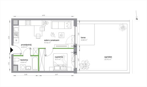 Plan 2 pok. 39m²
