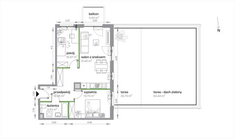 Plan 3 pok. 59m²