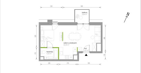 Plan 1 pok. 39m²