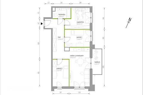 Plan 4 pok. 75m²