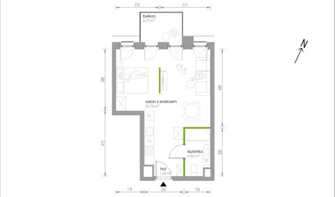 Plan 1 pok. 39m²