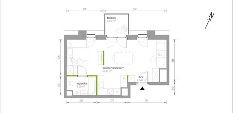 Plan 1 pok. 39m²