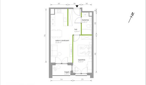 Plan 2 pok. 47m²