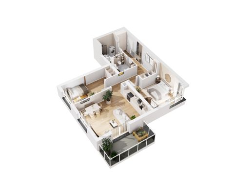Plan 3 pok. 72m²