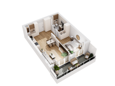 Plan 2 pok. 48m²