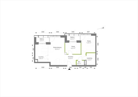 Plan 3 pok. 65m²