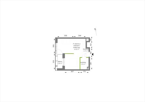 Plan 1 pok. 33m²