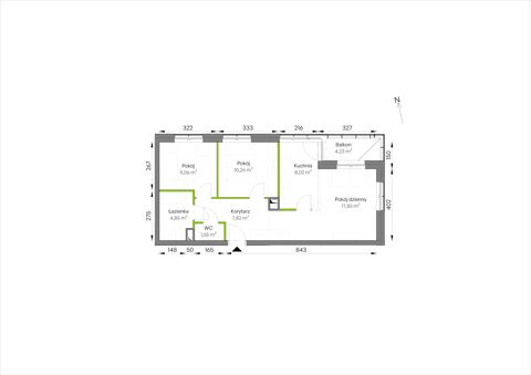 Plan 3 pok. 59m²