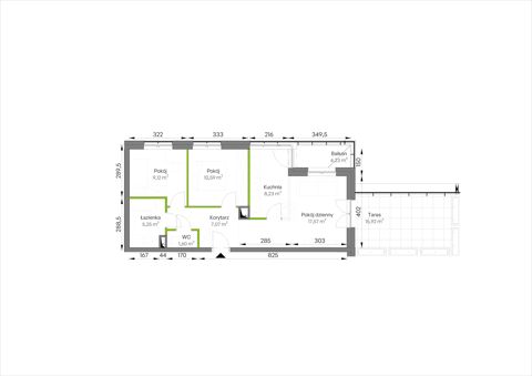 Plan 3 pok. 59m²