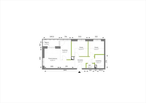 Plan 3 pok. 59m²