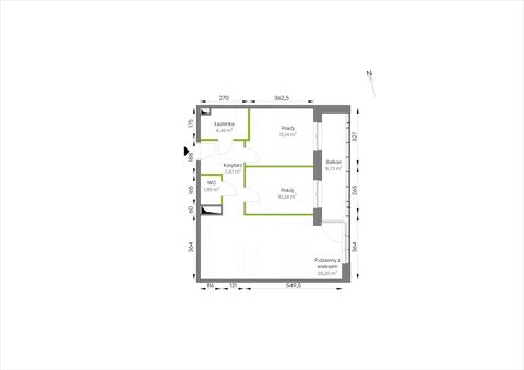 Plan 3 pok. 64m²