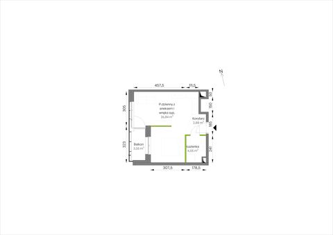 Plan 1 pok. 34m²
