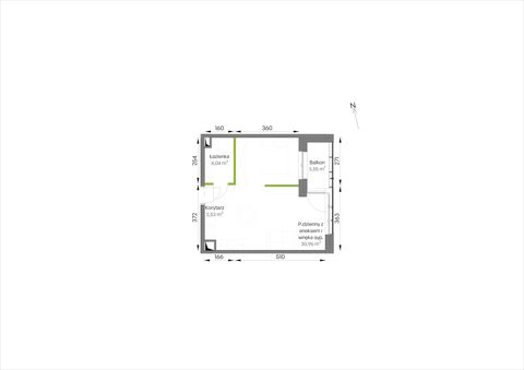 Plan 1 pok. 38m²