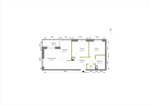 Plan 3 pok. 60m²