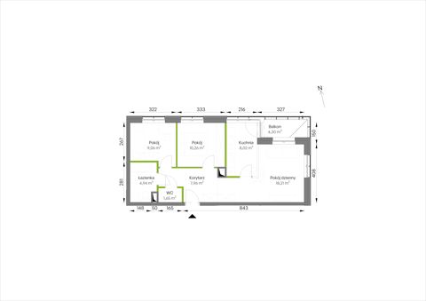 Plan 3 pok. 60m²
