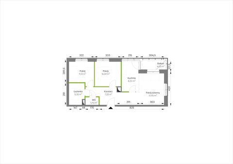 Plan 3 pok. 60m²