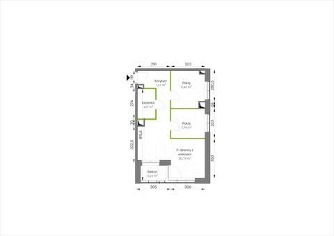 Plan 3 pok. 50m²