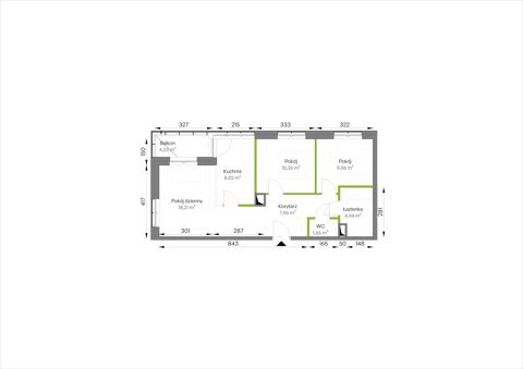Plan 3 pok. 60m²