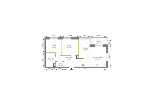 Plan 3 pok. 60m²