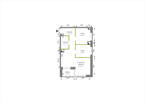 Plan 3 pok. 50m²