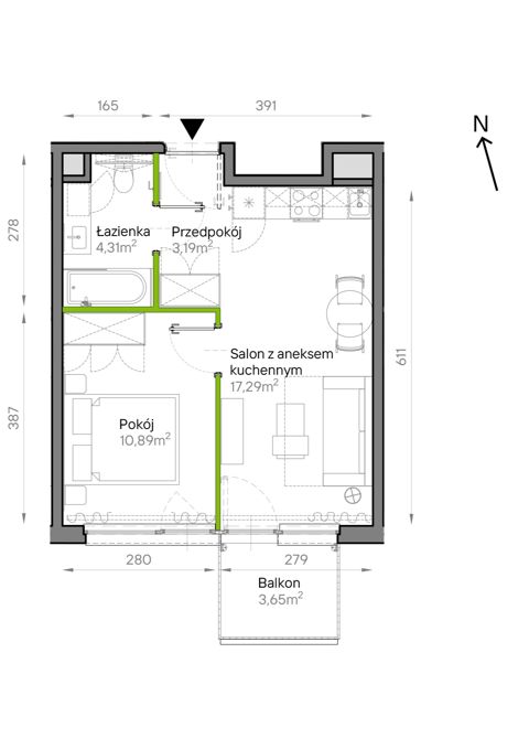 Plan 2 pok. 36m²
