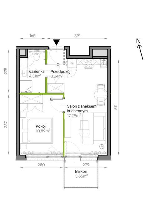 Plan 2 pok. 36m²