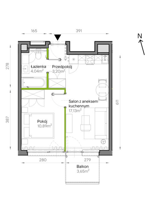 Plan 2 pok. 35m²