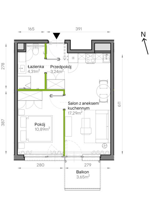 Plan 2 pok. 36m²