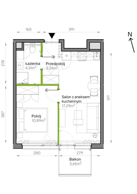 Plan 2 pok. 36m²