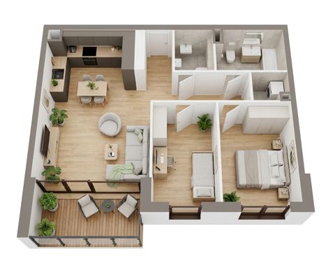 Plan 3 pok. 68m²