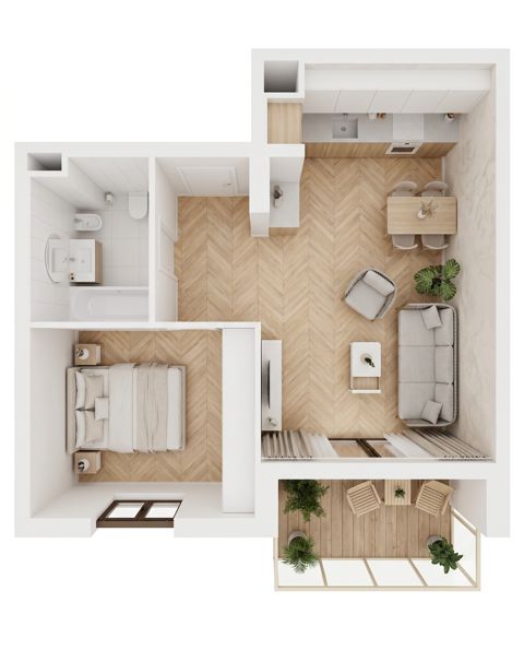 Plan 2 pok. 46m²