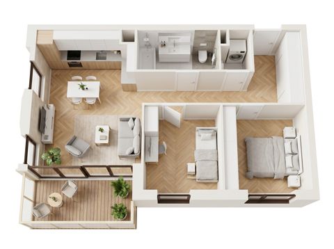 Plan 3 pok. 60m²