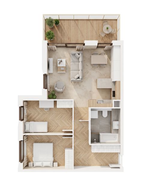 Plan 3 pok. 65m²