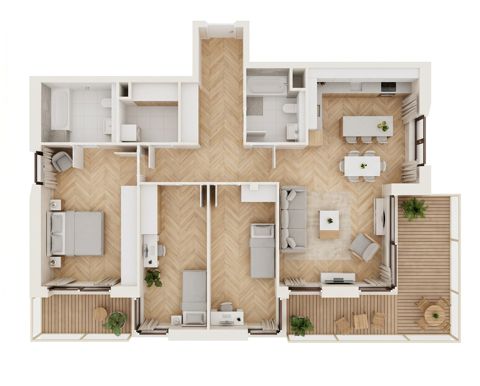 Plan 4 pok. 100m²