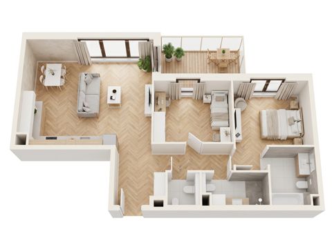 Plan 3 pok. 80m²