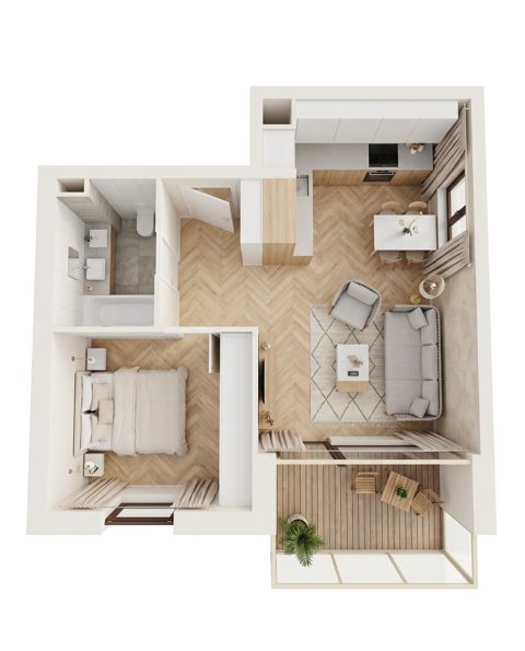 Plan 2 pok. 45m²
