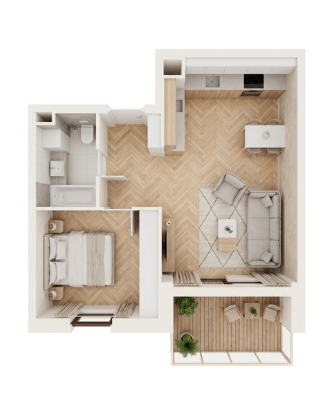 Plan 2 pok. 46m²