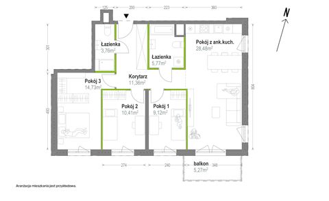 Plan 4 pok. 84m²