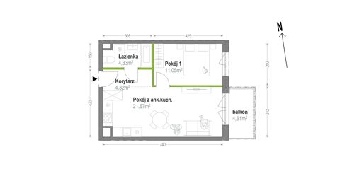 Plan 2 pok. 41m²