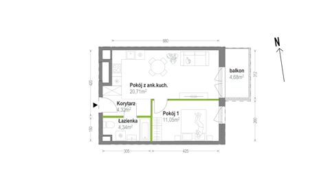 Plan 2 pok. 40m²